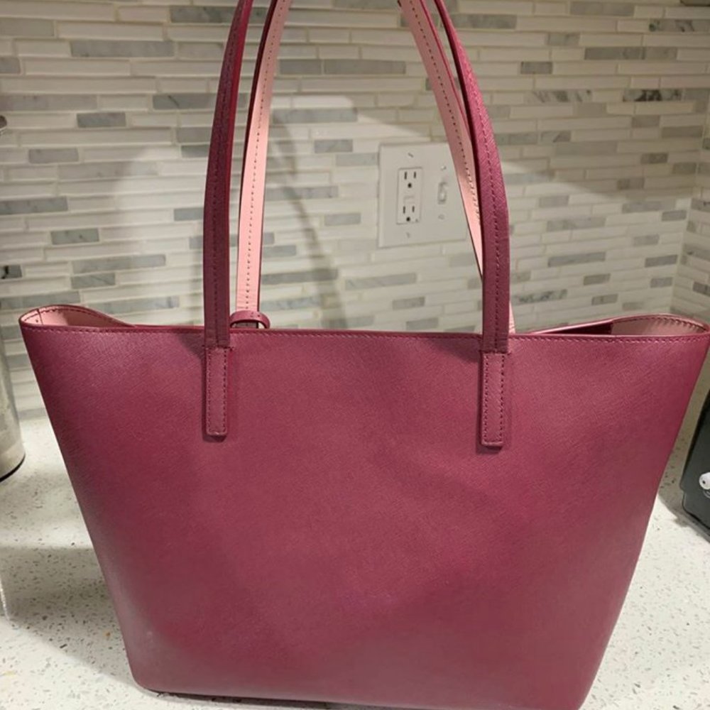 KATE SPADE burgundy tote - Picture 2 of 2